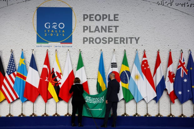 Flags being prepared for G20 Summit